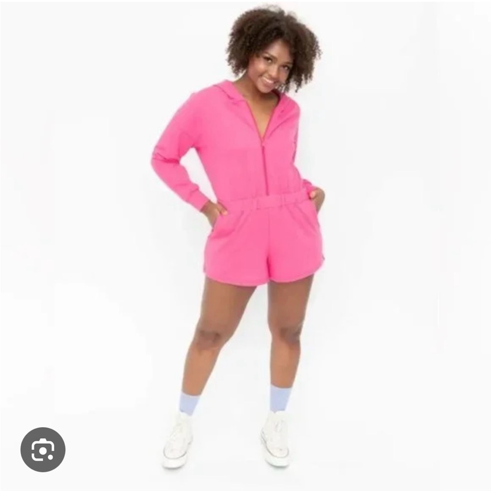 Smash + Tess Pink Shorts Hooded Romper Size 3XS